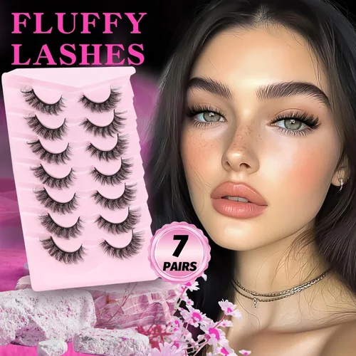 Miniatura 126 de Veleasha Pestañas postizas de manga puntiagudas, 100% hechas a mano, aspecto natural, pestañas postizas ligeras con banda transparente suave