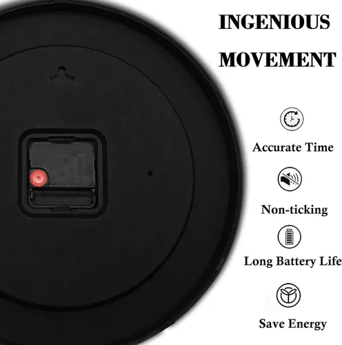 Miniatura 7 de QINFIEY Reloj de pared de matemáticas de 12 pulgadas con movimiento silencioso sin tictac, reloj de pared de cuarzo de calidad para oficina, aula