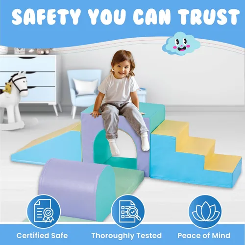 Miniatura 6 de Juguetes de escalada para niños pequeños de New Bounce - Juego de juego suave para niños - Bloques de escalada de espuma - Equipo de gimnasio seguro