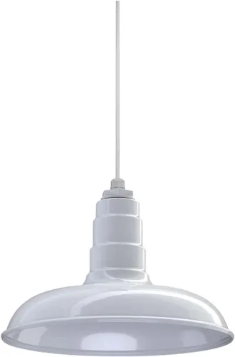 Miniatura 53 de Steel Lighting Co. Malibu - Lámpara colgante Montaje en techo Domo de 14 pulgadas vástago de 12 pulgadas Estilo de granja de acero Rojo