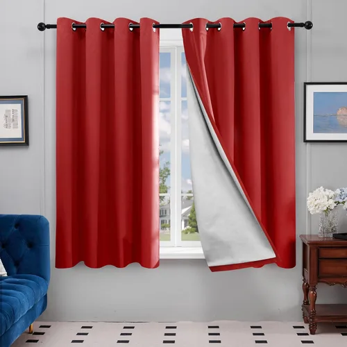 Miniatura 35 de Deconovo - Cortinas opacas para dormitorio con ojales, cortinas sólidas con aislamiento térmico, bloquean el calor, oscurecen la habitación, ahorran