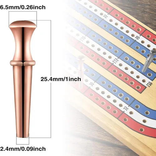 Miniatura 2 de 48 clavijas de metal para cuna, clavos de metal para juegos de juguete de 1/8 agujeros, con bolsa de almacenamiento con cordón para juego de mesa