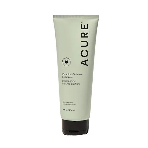 Acure Vivacious Volume Shampoo - Champú voluminizador para cabello fino y delgado, añade cuerpo y espesor al cabello que se adelgaza para mujeres y