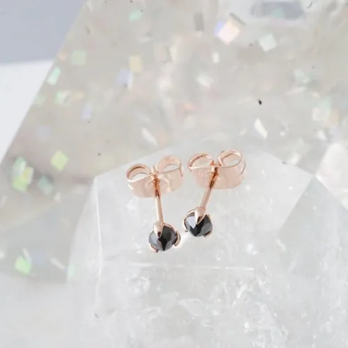 Miniatura 6 de HONEYCAT - Pendientes solitarios con punta de mineral de hierro pequeños joyería minimalista y delicada