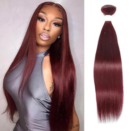 REMY HAIR paquetes de cabello humano lacio 99J Borgoña paquetes 1 paquete 14 pulgadas 100% cabello humano