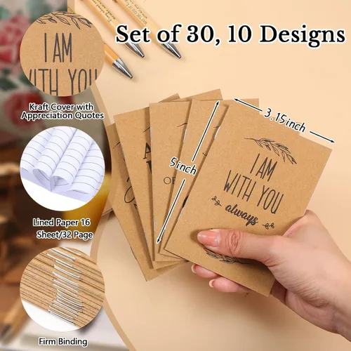 Miniatura 2 de Fuutreo 90 unidades de regalos cristianos a granel con 30 versículos bíblicos, 30 bolígrafos de bambú y marcadores religiosos, bloc de notas