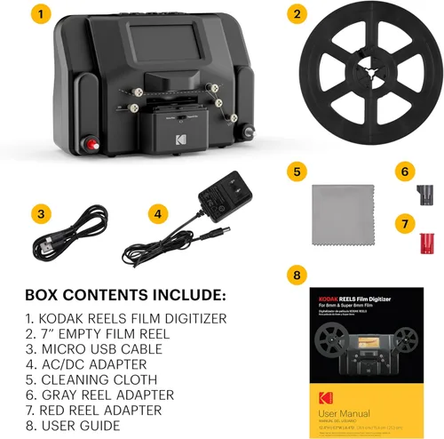 Miniatura 7 de KODAK REELS - Convertidor digitalizador de películas de 8mm y Super 8 con pantalla grande de 5", escáner convierte película fotograma por fotograma