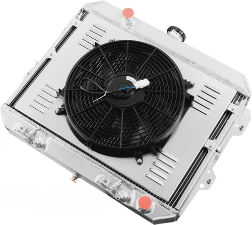 Miniatura 3 de Radiador para Nissan Datsun 280ZX 280 ZX 2.8L L6 Gas 1981-1983, radiador de aluminio completo de 4 filas + ventilador de 14 pulgadas + cubierta +