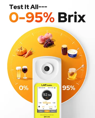 Miniatura 2 de Refractómetro digital 3 en 1 con ATC para elaboración de vino, cerveza casera, medidor recargable de 0-95% Brix para café, jugo, miel, jarabe de arce