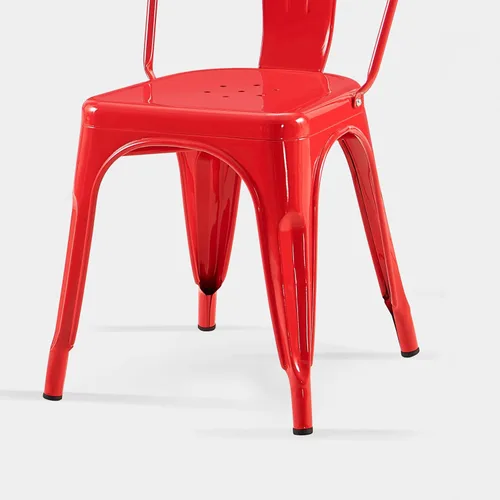 Miniatura 8 de AC Pacific Sillas de comedor de metal industrial de 18 pulgadas de altura, asiento apilable de cocina o bar, diseño moderno y duradero, muebles