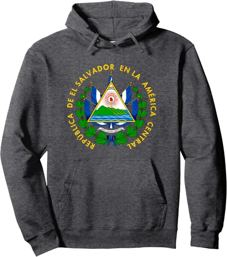 Miniatura 5 de Sudadera con capucha con diseño de emblema de la bandera de El Salvador