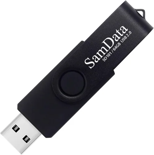 Miniatura 2 de SamData - Memoria USB de 64 GB, 2 unidades, unidad de pulgar con luz LED para almacenamiento y copia de seguridad (2 colores: negro y azul)