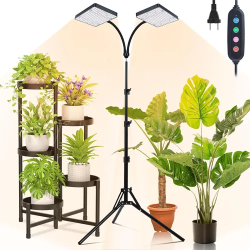 Miniatura 10 de Luz de cultivo Orchbloom con soporte y temporizador, luz de planta alta de 25 vatios de alimentación con enchufe doméstico, luces de cultivo