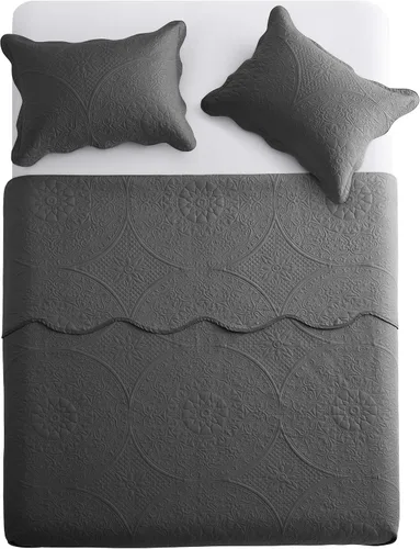 Miniatura 373 de MOONLIGHT20015 Edredón tamaño King (106 x 96 pulgadas) con 2 fundas de almohada (20 x 36 + 2 pulgadas) para todas las estaciones, juego de cama Azul