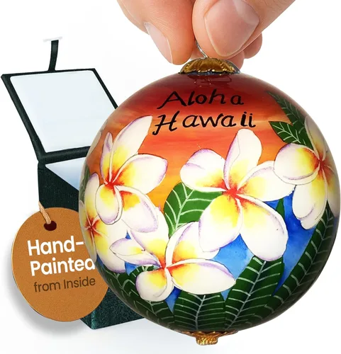 Miniatura 12 de Adorno coleccionable de tortugas marinas hawaianas coleccionables, pintado a mano desde el interior del cristal TA/H 2-Multicolor