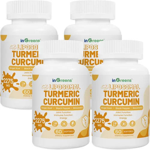 Miniatura 8 de inGreens Suplemento de cúrcuma de 2275 mg, 95% de curcumina, curcumina liposomal para una mejor absorción, suplemento de curcumina para apoyo