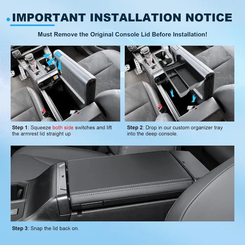 Miniatura 8 de BIXUAN Organizador de consola central RAV 4 2026 2026 para Toyota RAV 4 2026 2026, inserto y reposabrazos, alfombrilla inferior, caja