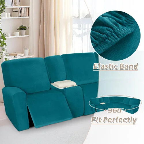 Miniatura 617 de Arfntevss Fundas de sofá seccional reclinable de terciopelo, Funda de sofá seccional de esquina para sofá reclinable, Funda elástica suave