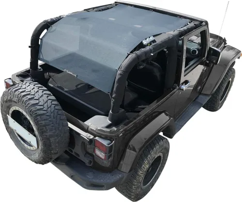 Miniatura 46 de Shadeidea JK - Parasol superior compatible con Jeep Wrangler JKU, cubierta de techo de malla suave (2007-2018) - Bloqueador de ruido de viento UV