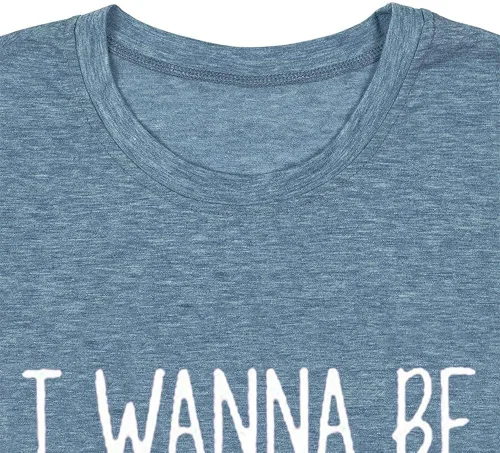 Miniatura 3 de Camiseta con texto en inglés "I Wanna Be Where The People Don't para mujer, casual, manga corta, divertida y bonita camiseta gráfica