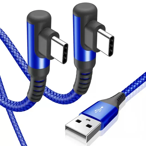 Miniatura 10 de sweguard Cable de carga USB tipo C en ángulo recto [2 unidades, 20 pies] 3.1A cable trenzado de nailon para iPhone 17, 16, 15 Pro Max Plus, iPhone