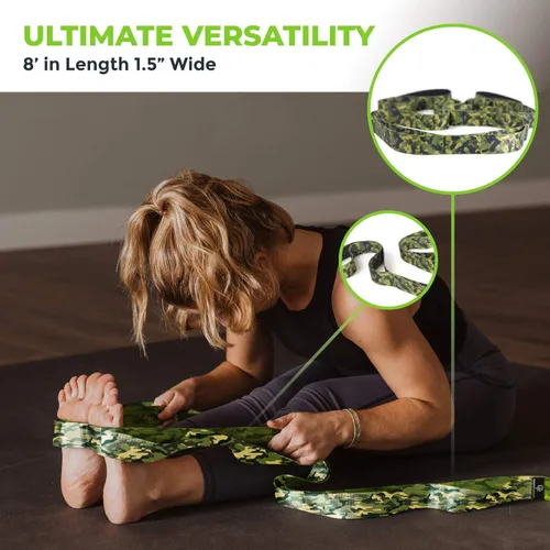 Miniatura 4 de Gradient Fitness Correa de Estiramiento para Terapia Física, Correa de Estiramiento de 12 Bucles Múltiples de 1.5 pulgadas de ancho x 8 pies
