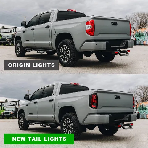 Miniatura 5 de ROXX Conjunto de luces traseras LED para Toyota Tundra 2014-2021, luces traseras con señales de giro secuenciales LED, luces LED DRL/freno, par
