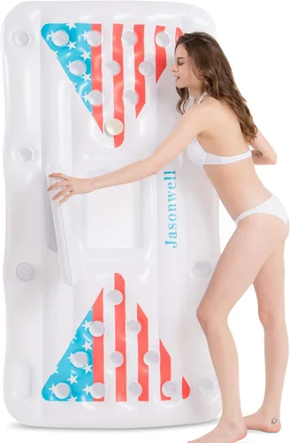 Miniatura 6 de Jasonwell Flotador inflable de piscina con anillo de diamantes y flotador de piscina Jasonwell Beer Pong
