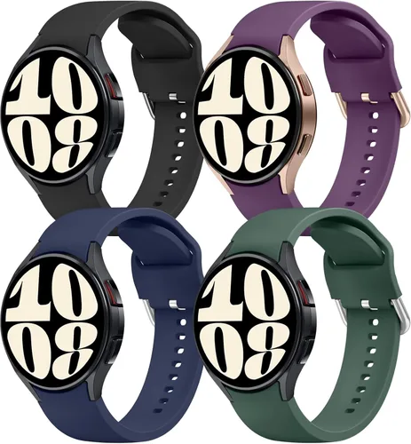 AK Correas compatibles con Samsung Galaxy Watch 7/6/5/4 - 1.575 pulgadas, 1.732 pulgadas, 1.772 pulgadas, correa deportiva de repuesto de silicona