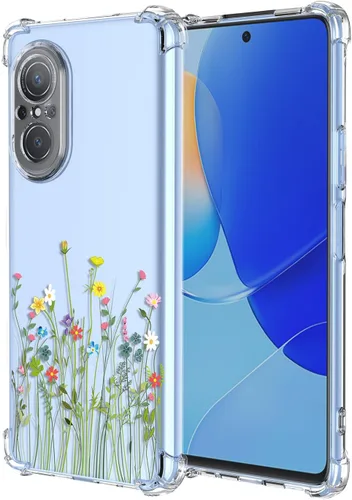 Miniatura 15 de Funda para Huawei Nova Y61 Clear Flower Phone Case Soft TPU a prueba de golpes, antiarañazos, funda protectora para Huawei Nova Y61, flores coloridas