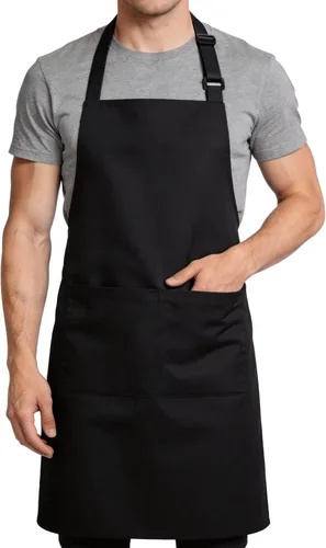 Delantal de chef grande para hombres y mujeres, delantales de cocina con 2 bolsillos grandes, resistentes al agua y al aceite