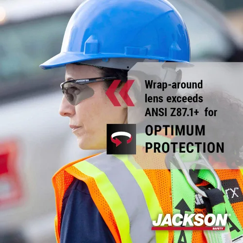 Miniatura 4 de Jackson Safety SG - Lentes de seguridad para hombres y mujeres, lentes antiarañazos con marco negro, ANSI Z87.1, paquete de 3 (varios estilos)