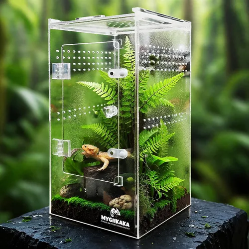 Miniatura 8 de MYGIIKAKA Accesorios de caja de araña saltadora, caja de araña de tarántula, jaula para insectos, recinto de hábitat de mantis rezando, terrario