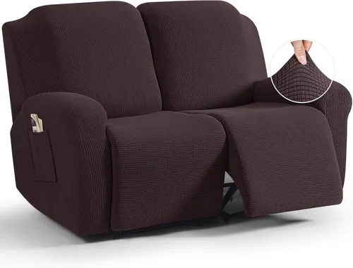 Miniatura 12 de TAOCOCO Funda reclinable de 4 piezas, funda elástica para sofá reclinable de 4 piezas, funda reclinable con 1 asiento, protector suave, fundas