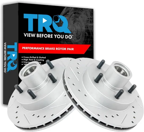 Miniatura 60 de TRQ Juego de rotores de freno de rendimiento trasero con revestimiento G premium compatible con Mazda 6 2014-2021
