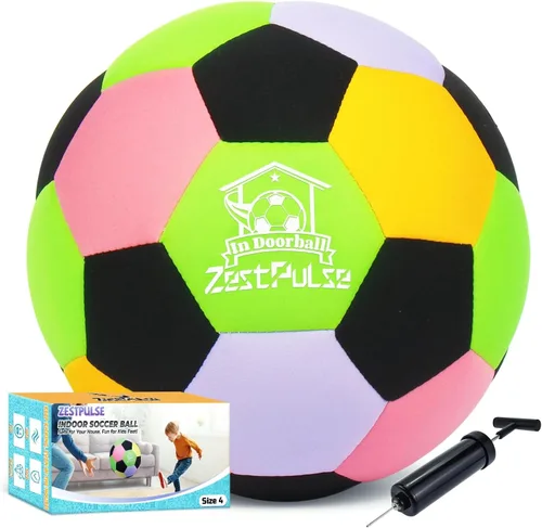 Miniatura 9 de Balón de fútbol suave para interiores, tamaño 4, divertida pelota silenciosa para niños y adolescentes, entrenamiento de drible en interiores