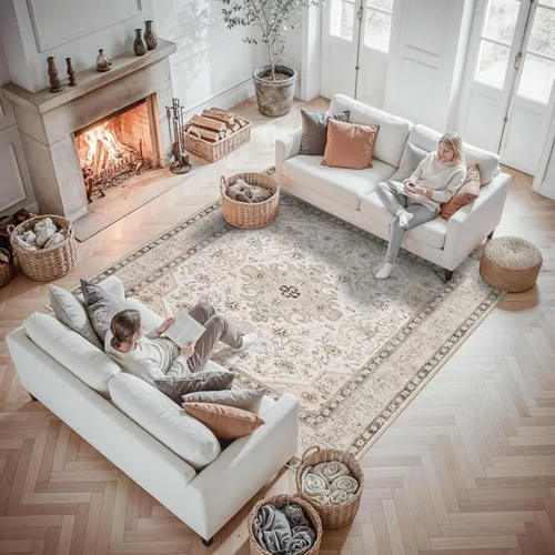 Miniatura 56 de Alfombras de área 9x12 para sala de estar: Alfombra oriental lavable de 108 pies cuadrados para dormitorio - Alfombra de pelo bajo ultra delgada