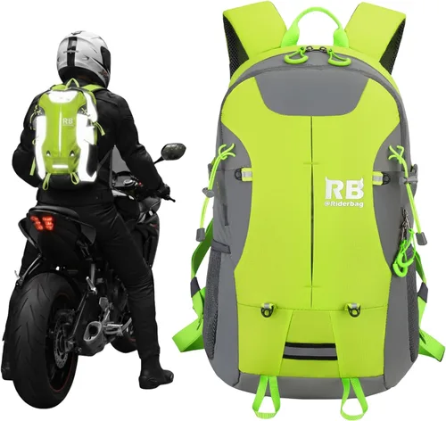 Miniatura 11 de Mochila reflectante para motocicleta – Bolsa EDC de alta visibilidad para motociclistas, desplazamiento nocturno, viaje, equipaje con compartimento