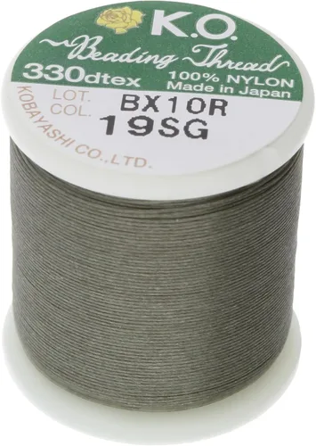 Miniatura 20 de Hilo de nailon para cuentas KO, color blanco, japonés encerado al 100%, 330TEX, resistente a enredos, carrete de 50 m / 55 yardas, para proyectos