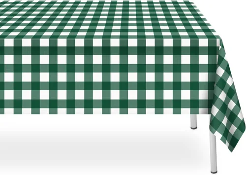 Miniatura 89 de Paquete de 6 manteles de plástico desechables azules y blancos a cuadros, manteles de plástico azules para fiestas, 54 x 108 pulgadas impermeables
