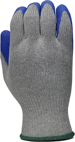 Miniatura 5 de G & F Products G & F - Guantes de trabajo con revestimiento de látex de goma para construcción, azul, patrón arrugado, para hombre