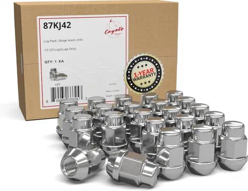 Miniatura 15 de Wheel Accessories Parts 20 tuercas hexagonales de 1/2 a 20 roscas de 4.40 pulgadas de largo, cromadas de 7/8 pulgadas y 13/16 pulgadas, para Chevy