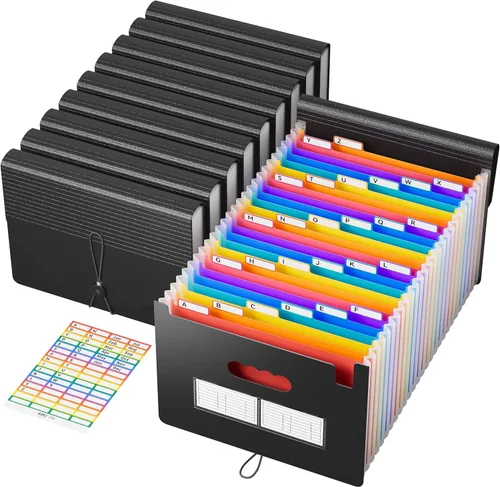 Miniatura 17 de ABC life Organizador de archivos de acordeón de 26 bolsillos, soporte mensual expandible de alta capacidad para facturas y recibos con pestañas