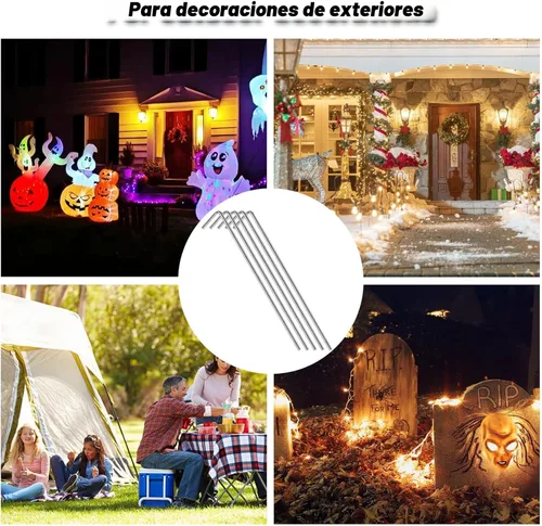 Miniatura 6 de FEED GARDEN Estacas de tienda de campaña de 7 pulgadas, paquete de 18 estacas inflables para decoración al aire libre, clavijas de metal