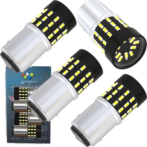 Miniatura 23 de BAU15S PY21W 1156PY 7507 7510 9507 Bombillas LED súper brillantes color amarillo ámbar de 54 SMD 3014 12V-24V para indicadores de posición, luz