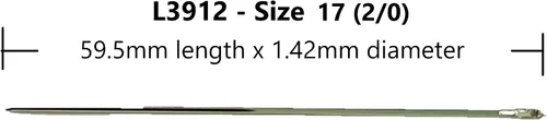 Stitchtight - John James Saddlers Arnés Agujas Estilo L3912 Utilizado para Trabajos de Cuero Cosido a Mano (L3912 Tamaño 17 (2/0))