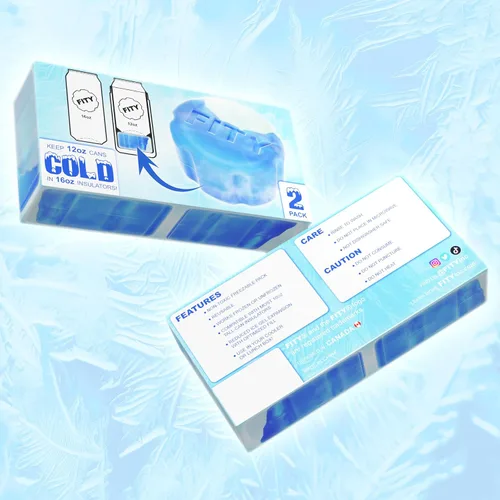 Miniatura 8 de FITY Paquete de 2 unidades de hielo congelable multiusos para vasos, loncheras, bolsas de pañales, dolores musculares, adaptador de lata de 12 onzas