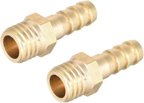 Miniatura 6 de uxcell Conector de montaje de latón métrico M5-0.8 macho a púa ajuste manguera ID 0.315 in 2pcs