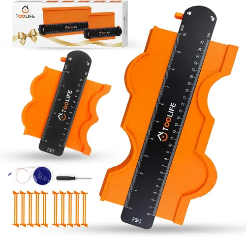 Miniatura 10 de TOOLIFE Medidor de contorno, regalos de Navidad para hombres, papá, marido, herramientas de carpintería para pisos, carpintería, rellenos
