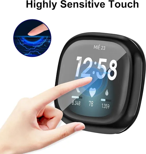 Miniatura 4 de [Paquete de 4] Funda protectora de pantalla compatible con Fitbit Sense 2 / Fitbit Versa 4, funda protectora completa de ajuste delgado, a prueba